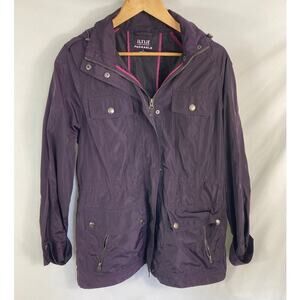ana Dark Purple Zip Up Packable Windbreaker Jacket Size Large